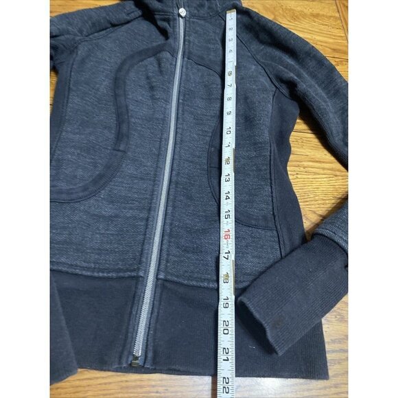 lululemon Gray & Black Scuba Full Zip Hooded Hoodie - 2 - Picture 5 of 10
